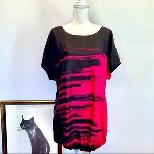 DKNYC DRESS BLACK and BARBIE PINK SILK NWOT
